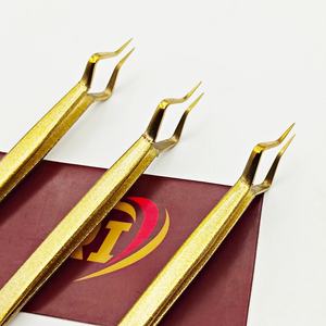 Pince à épiler d'extension de cils de précision en acier inoxydable avec logo personnalisé pince à épiler d'isolation couleur or OEM outil de beauté professionnel cils - Product Image 3