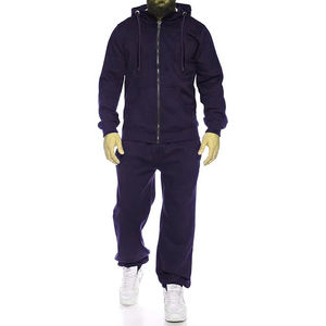 Survêtement Hommes avec Poches à Fermeture Éclair Full Zip Hoodie Survêtement 2 Pièces Running Jogging Sports Casual Sweat Suits - Product Image 2