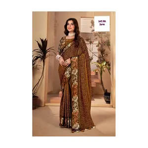 Top Quality Ethnic Clothing Georgette Fabric Soft Silk Saree For Women From Indian Supplier