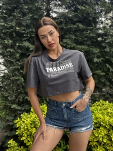 Venta al por mayor personalizable señoras de gran tamaño Crop Top Loose Fit Color sólido camiseta puro algodón verano Etiqueta Privada OEM ODM Turquía - Product Image 2