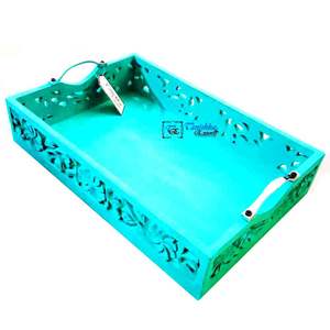 Bandeja Rectangular de Madera para Servir Té, Café, Frutas y Aperitivos, Bandeja de Madera y Artículo de Regalo para Decoración del Hogar - Product Image 1