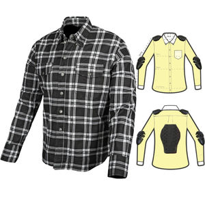 Camisa de protección de motocicleta a cuadros en blanco y negro con camisa protectora para trabajo manual y camisa de protección de equipo táctico - Product Image 1