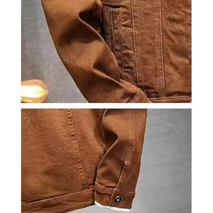 Chaqueta vaquera personalizada de alta calidad para hombre a la moda invierno 100% algodón Casual ropa de calle transpirable logotipo personalizado High Street - Product Image 3