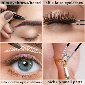 3pcsSet Professional Metal Slant Tip Hair Removal Mini Eyebrow Tweezer Eyelash Grafting Tweezers Nipper Makeup Tool - Product Image 2