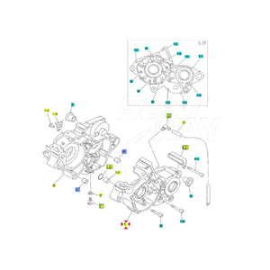 Mécanisme de vilebrequin de moto Yamaha YZ125LC 02-04 en aluminium et fer, côté carter moteur, référence 5NY151110100, cylindre - Product Image 1