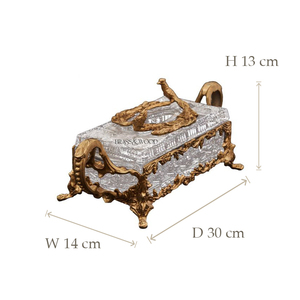 Caja de pañuelos de latón antiguo de lujo con elegantes detalles decorativos hechos a mano en un diseño clásico para una elegante decoración del hogar y la Oficina - Product Image 5