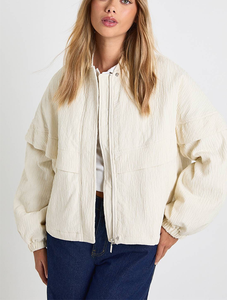 Blouson Bomber Hiver Automne Sportif Résistant au Froid, Col Montant, Logo Brodé, Style Collège pour Filles - Product Image 2