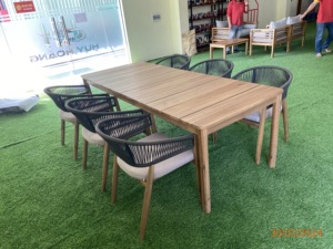 Juego de sillas de mesa para exteriores de madera de teca maciza portátil más vendida Muebles de jardín de diseño moderno Directo de fábrica $9,00-$35,00 - Product Image 2