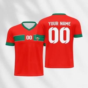 Maillot de football classique à col en V personnalisé pour bébé, homme et femme, maillot de sport 3D, à séchage rapide, manches courtes, pull, tenues assorties pour la famille - Product Image 3