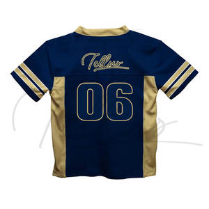 Maillots de football américain pour enfants, vente en gros, impression personnalisée, manches courtes, 100% polyester, séchage rapide, respirant, maillots de football d'été - Product Image 2