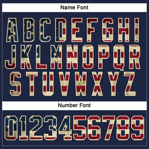 เสื้อฮอกกี้น้ำแข็งสีน้ำเงินกรมท่าแบบกำหนดเอง ลายธงชาติอเมริกัน ชุดทีมพร้อมชื่อและหมายเลขส่วนตัว พิมพ์ลายแบบซับลิเมชั่น โพลีเอสเตอร์ 100% ระบายอากาศได้ดี - Product Image 3