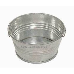 Maceta de metal con acabado galvanizado de diseño antiguo para el hogar y el jardín Maceta de flores de forma ovalada decorativa con mango - Product Image 6