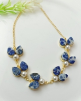 Collier de luxe fait main en laiton et pierres précieuses, perles naturelles, chaîne à maillons plaquée or 18 carats pour femme, designs uniques, couleur personnalisable