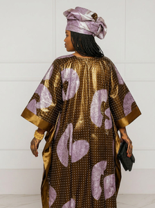 Foulard africain élégant pour femme en lin et coton respirant, brodé, taille haute, style décontracté, idéal pour les fêtes, toutes saisons - Product Image 3