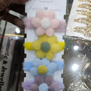 กิ๊บติดผมผ้าสักหลาดขายดี ผลิตจากขนสัตว์ธรรมชาติ เป็นมิตรกับสิ่งแวดล้อม รูปดอกไม้หลากสีสัน - Product Image 1