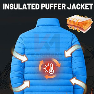 OEM Mens Quilted Bubble Jacket Lightweight Insulated Puffer <b>Coat</b> with 4 Practical Pockets Water Resistant Windproof Travel - Product Image 3
