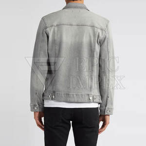 Lavage à l'acide Jean veste classique hommes Streetwear vêtements d'extérieur personnalisable commande en gros prêt - Product Image 4