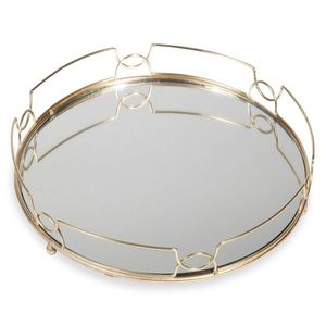 ถาดกระจกทำจากโลหะและกระจกหรูหราแบบโบราณอันสวยงามเหมาะสำหรับจัดระเบียบและแสดงสินค้าหรูหรา - Product Image 4