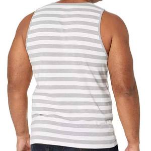Diseño a rayas nuevo estilo de moda High Street ropa de hombre algodón transpirable de talla grande camisetas sin mangas camisas de entrenamiento camiseta sin mangas de verano - Product Image 3