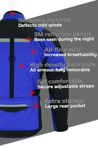 Motocyclette Vestes de moto en textile Cordura bleu grande taille et imperméables de haute qualité pour hommes et femmes avec logo personnalisé - Product Image 3