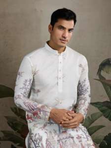 Exclusivo Traje Étnico Indo Occidental Bordado de Lujo Premium Inspirado en Bollywood para Hombre - Vestido Festivo para Recepción de Bodas - Product Image 2