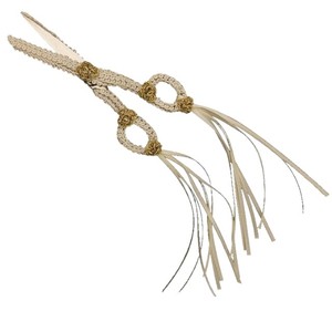 Ciseaux de coupe de ruban de soie blanc doré faits à la main de qualité italienne pour l'application de tissu Il Tocco Di Minerva - Product Image 1