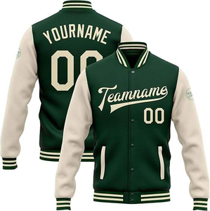 Custom Embroidery Patches Plus Size Men's <b>Varsity</b> <b>Jacket</b> Denim Sleeve Winter Street Baseball Letterman Style Front Reversible - Product Image 1
