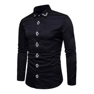 High Quality <b>Men</b> Fleece Long Sleeve Embroidered <b>Shirts</b> Best Quality Low Price Adjustable New Design <b>Men</b> Embroidered <b>Shirts</b> - Product Image 2