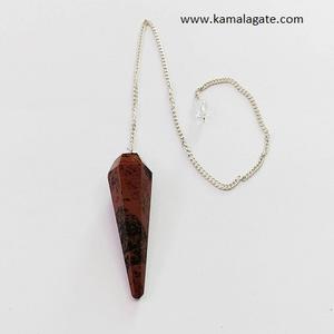 Vente en gros d'agate naturelle Pierre précieuse Acajou Obsidienne Cristal à facettes Pendule Pierre semi-précieuse Artisanat pour Reiki Guérison Radiesthésie - Product Image 3