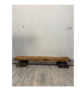 Banc en bois japonais Wabi-Sabi, banc bas zen, siège en bois massif récupéré, plateforme minimaliste, décoration rustique, meubles - Product Image 1