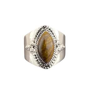 Anillo de Plata 925 Gótico Otomano con Ojo de Tigre Engastado, Talla Personalizada, Clásico Bohemio Hecho a Mano para Hombre, Boda, Fiesta, Tercera Opción - Product Image 2