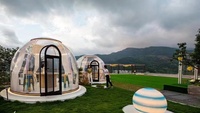 6M événements commerciaux hôtel étanche résistance aux UV UFO étoile en alliage d'aluminium verre Pvc Pc Glamping Igloo dômes géodésiques maison tente