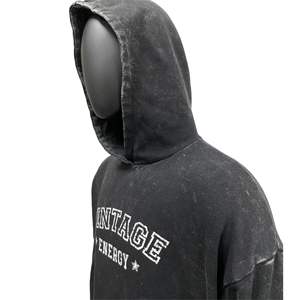 Vente en gros pull à capuche surdimensionné de couleur personnalisée manteau d'hiver en tissu tricoté respirant imprimé design hommes femmes décontracté doublé - Product Image 1