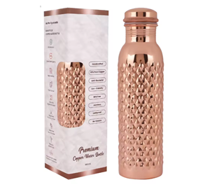 Customizable New Portable Pure Copper Water <b>Bottle</b> Modern Art Unique Design for Home Office Dining Outdoor Home Use Drinkware - Product Image 4