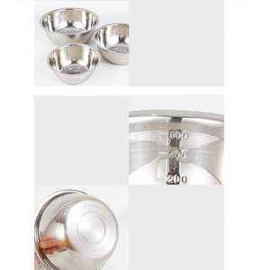 ชุดชามผสมสแตนเลสขัดเงา3ชิ้นชามรังโลหะประหยัดพื้นที่สำหรับเก็บผักผลไม้ - Product Image 4