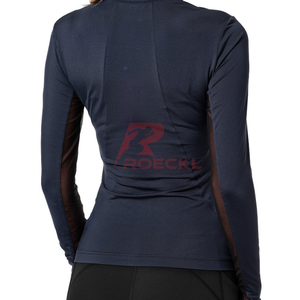Léger évacuation de l'humidité tendance haut équestre respirant élégant tissu extensible chemise d'équitation athlétique haut pour femme - Product Image 3