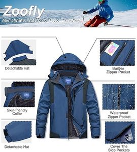 Haute qualité hommes vestes résistant à l'eau longue veste imperméable polaire doublure neige manteau chaud hiver coupe-vent à capuche vestes - Product Image 5