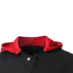 Vestes de baseball en laine pour hommes avec logo chenille brodé sur mesure par OEM blouson bombardier de baseball à manches en cuir vierge boutonné - Product Image 6