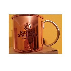 Taza acabada martillada con vaso de mula de Moscú de cobre puro con mango de acero inoxidable para cerveza, vino, taza de cobre para beber - Product Image 5