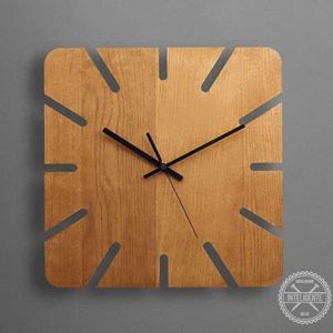 Horloge murale en bois rustique avec marqueurs d'heures en corde, artisanale, rectangulaire, moderne, pièce maîtresse, fonctionne à piles, décorative, pour la maison, le bureau, unique - Product Image 2