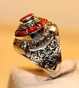 Haute qualité 925 bague pierre précieuse rouge corail argent Sterling naturel mariage femmes cadeau barre réglage fête unisexe anniversaire - Product Image 4