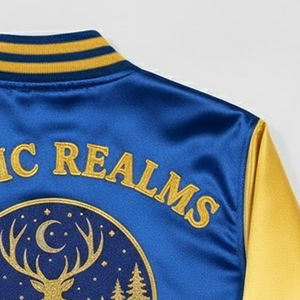 Vestes universitaires en satin pour hommes, taille et logo personnalisés, coupe-vent, vente en gros, broderie en chenille, vestes universitaires en satin pour hommes, faible MOQ - Product Image 4