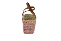 Sacs à main pour filles et enfants de style vintage, motif seau, avec deux poignées, fermeture ouverte et doublure en paille, Moroccansoul MA