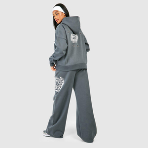 Conjunto de chándal de invierno de dos piezas para mujer Conjunto de jogging de dos piezas personalizado para mujer Chándales de mujer de calidad superior OEM - Product Image 3