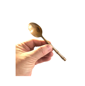 Juego de cubiertos de cuchara de acero inoxidable, mango de bambú de latón, diseño personalizado, precio competitivo de la India - Product Image 2