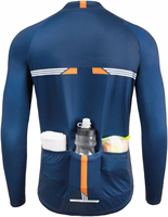 Maillot de cyclisme pour homme à manches longues, col en V, respirant, séchage rapide, fermeture éclair intégrale, style motard, toutes saisons, logo personnalisé sur le devant
