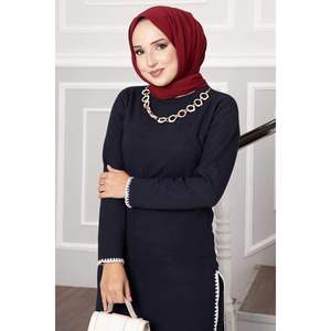 Ensemble 2 pièces à fente latérale bleu marine - Product Image 3