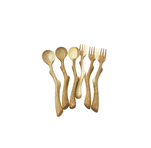 Utensilios de cocina de madera únicos, cucharas de madera artesanales, cucharas de madera artísticas para servir con embalaje personalizado para cubiertos en casa - Product Image 5