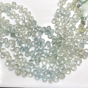 Perles de briolette en forme de pièce de monnaie à facettes aigue-marine naturelle pierre précieuse multicolore pour bijoux - Product Image 4