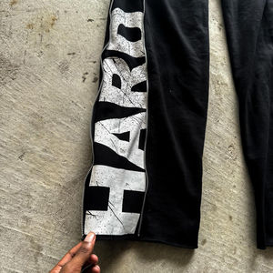 Pantalones con cremallera personalizados para hombre, pantalones acampanados de algodón pesado, holgados, de felpa francesa, para correr, diseño impreso lavado con ácido desteñido al sol - Product Image 4